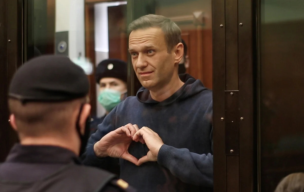 Кадр из видео. Алексей Навальный во время оглашения приговора суда в Москве, Россия, 2 февраля 2021 года. Фото: Пресс-служба Симоновского районного суда