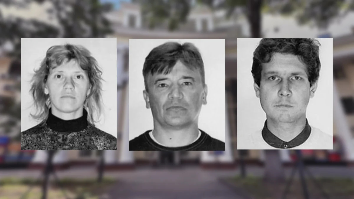 Слева: Елена, любовница Вячеслава Евстратова. Посередине: Владимир Костемеров. Справа: Иван Сушков
