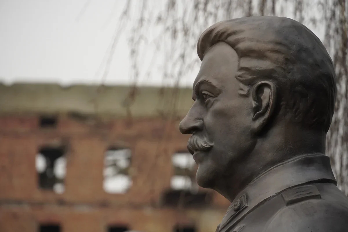 A bust of Joseph Stalin at the Battle of Stalingrad Museum and Memorial Complex in Volgograd, 1 February 2023. Photo: Vladimir Alexandrov / Anadolu Agency / Abaca Press / Vida Press
