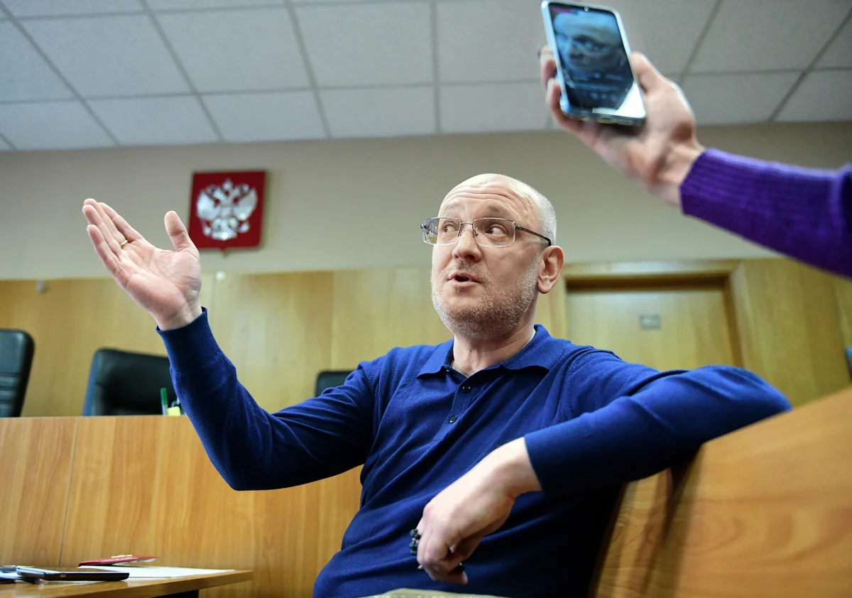 Максим Резник во время заседания по делу об иске о защите чести и достоинства к Александру Беглову, 21 февраля 2019 года. Фото: Александр Коряков / Коммерсантъ / Sipa USA / Vida Press