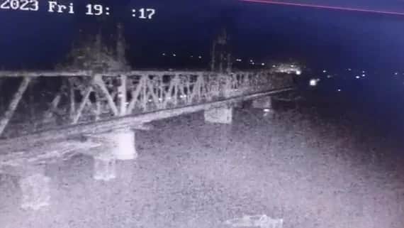 A bridge in the Odesa region before it was destroyed by marine drones of the Russian army. Photo: Telegram / RVvoenkor