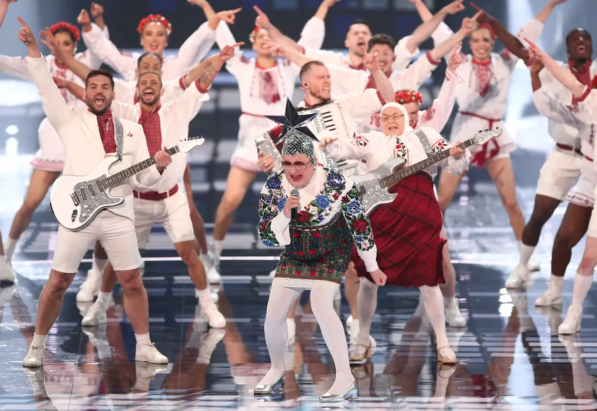 Verka Serduchka performs at the 67th annual Eurovision Song Contest in Liverpool, 12 May 2023. Photo: EPA-EFE / Adam Vaughan