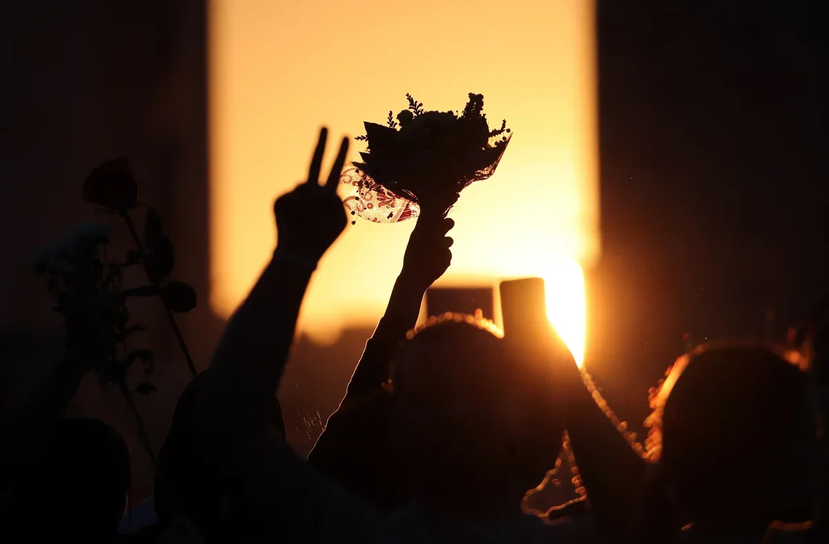 Demonstrators protest the results of the presidential election, Minsk, Belarus, 13 August 2020. Photo: Tatyana Zenkovich / EPA