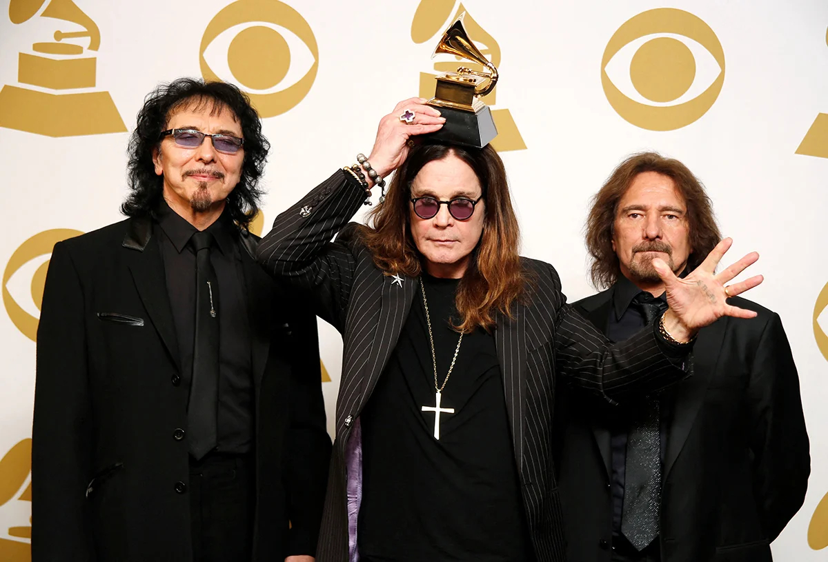 Тони Айомми, Оззи Осборн и Гизер Батлер из Black Sabbath на 56-й ежегодной церемонии вручения премии «Грэмми» в Лос-Анджелесе, Калифорния, 26 января 2014 года. Фото: Lucy Nicholson / REUTERS / Scanpix / LETA