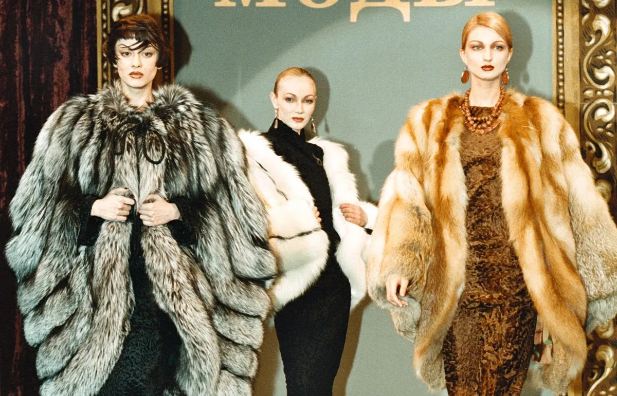 Models display fur coats made by St. Petersburg designer Klaudia Zavialova during Russian Fashion Week in Moscow, 17 November 1998. Photo: EPA / DMITRY ASTAKHOV