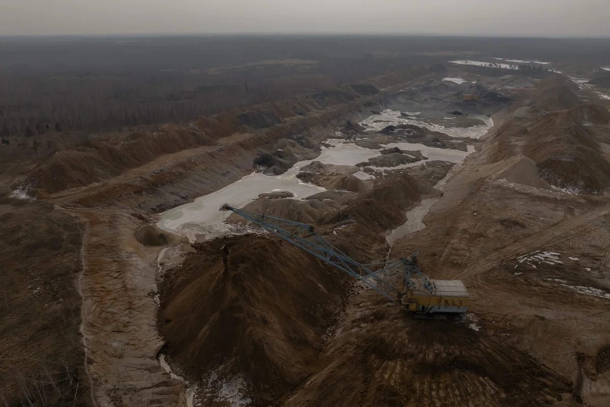 Карьер по добыче титана в Житомирской области, Украина, 28 февраля 2025 года. Фото: Roman Pilipey / AFP / Scanpix / LETA