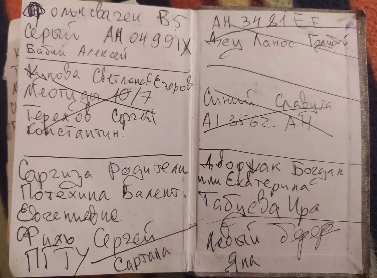Часть списка тех, кто был в Драмтеатре. Фото: «Новости Донбасса»