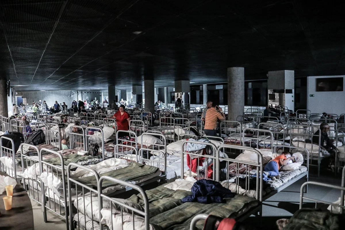A temporary accommodation centre in Belgorod, western Russia, 1 June 2023. Photo: Picvario Media, LLC / Alamy / Vida Press