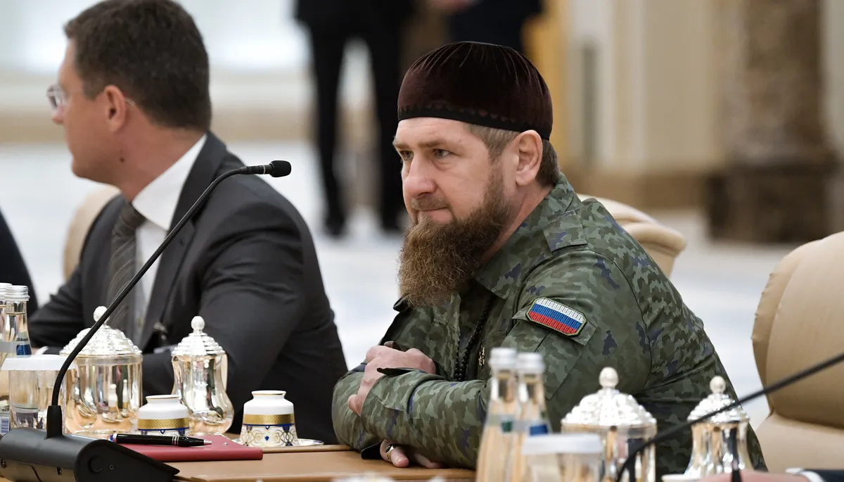 Ramzan Kadyrov attends a meeting with Crown Prince Sheikh Mohammed bin Zayed Al Nahyan in Abu Dhabi, United Arab Emirates, 15 October 2019. Photo: EPA-EFE / ALEXEY NIKOLSKY / SPUTNIK / KREMLIN