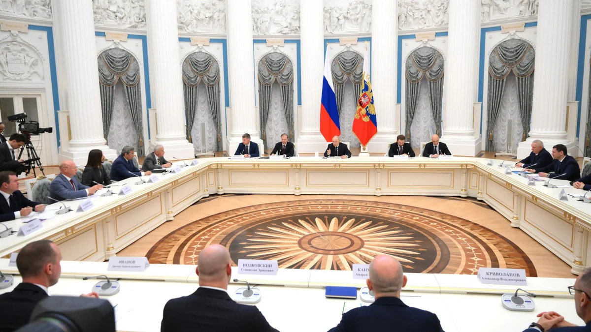 Путин на встрече с российскими предпринимателями в Кремле, Москва, 26 мая 2025 года. Фото: Kremlin