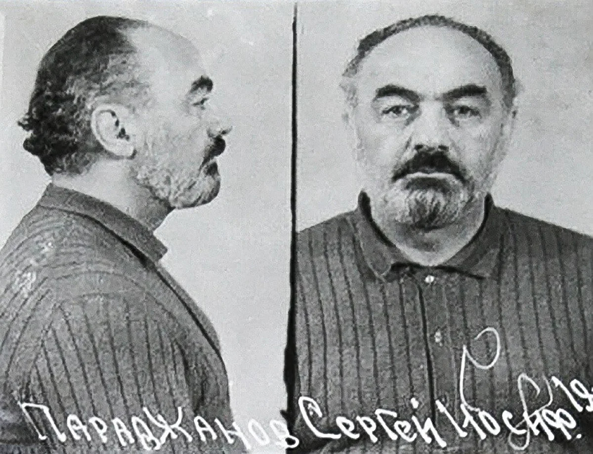 Sergey Parajanov following his arrest by the KGB in 1973. Photo: KGB archive