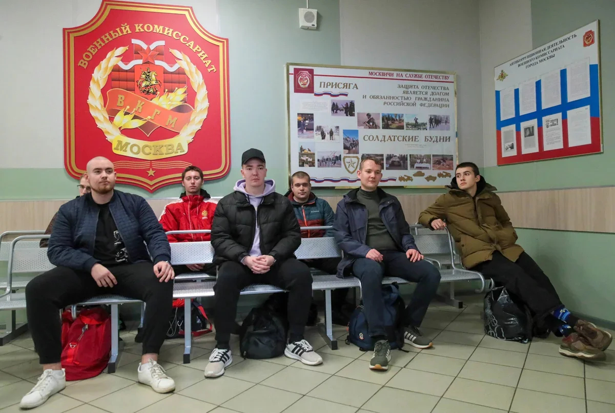 Conscripts at a Moscow conscription centre, 25 October 2024. Photo: Vasily Kuzmichonok / AGN Moskva