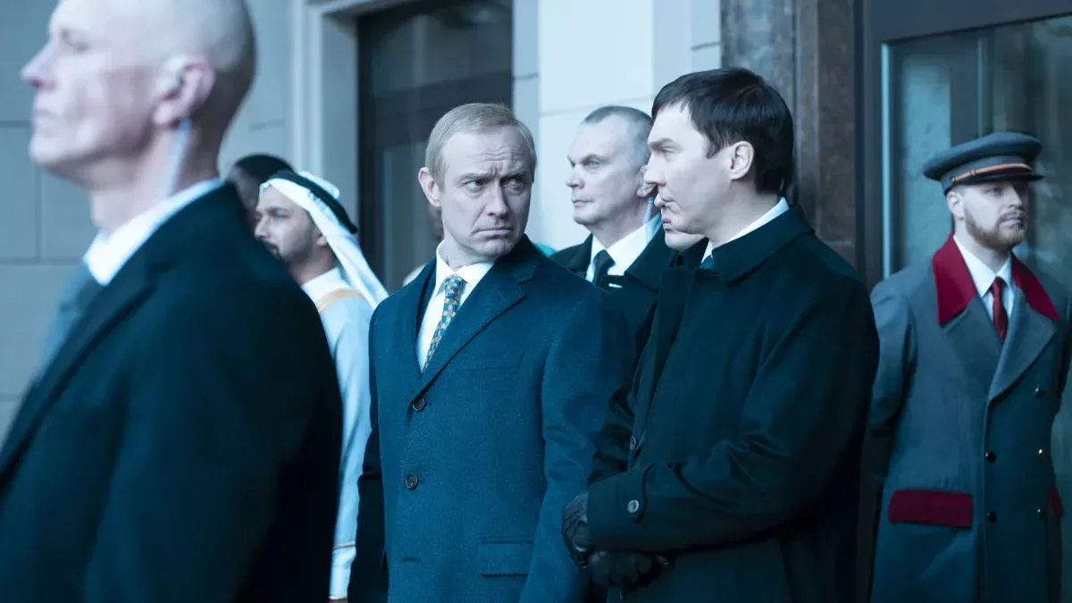 Jude Law as Vladimir Putin in a still from The Kremlin Wizard. Photo: Carole Bethuel / Curiosa Films / Gaumont