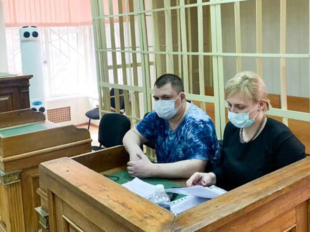 Александр Кобец во время суда по делу о лжесвидетельстве, 14 января 2021 года. Фото: пресс-служба Пресненского районного суда Москвы / АГН «Москва»